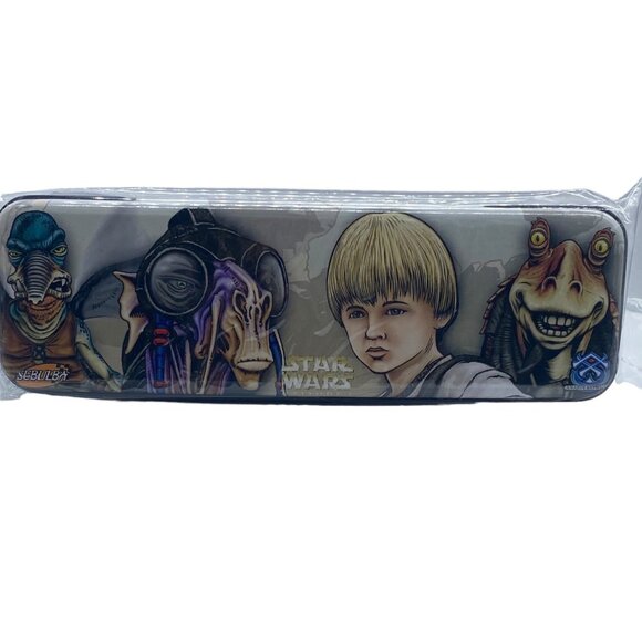 Star Wars Episode I Metal Pencil Box Impact Inc. Featuring Anakin Jar Jar NEW - Picture 1 of 7